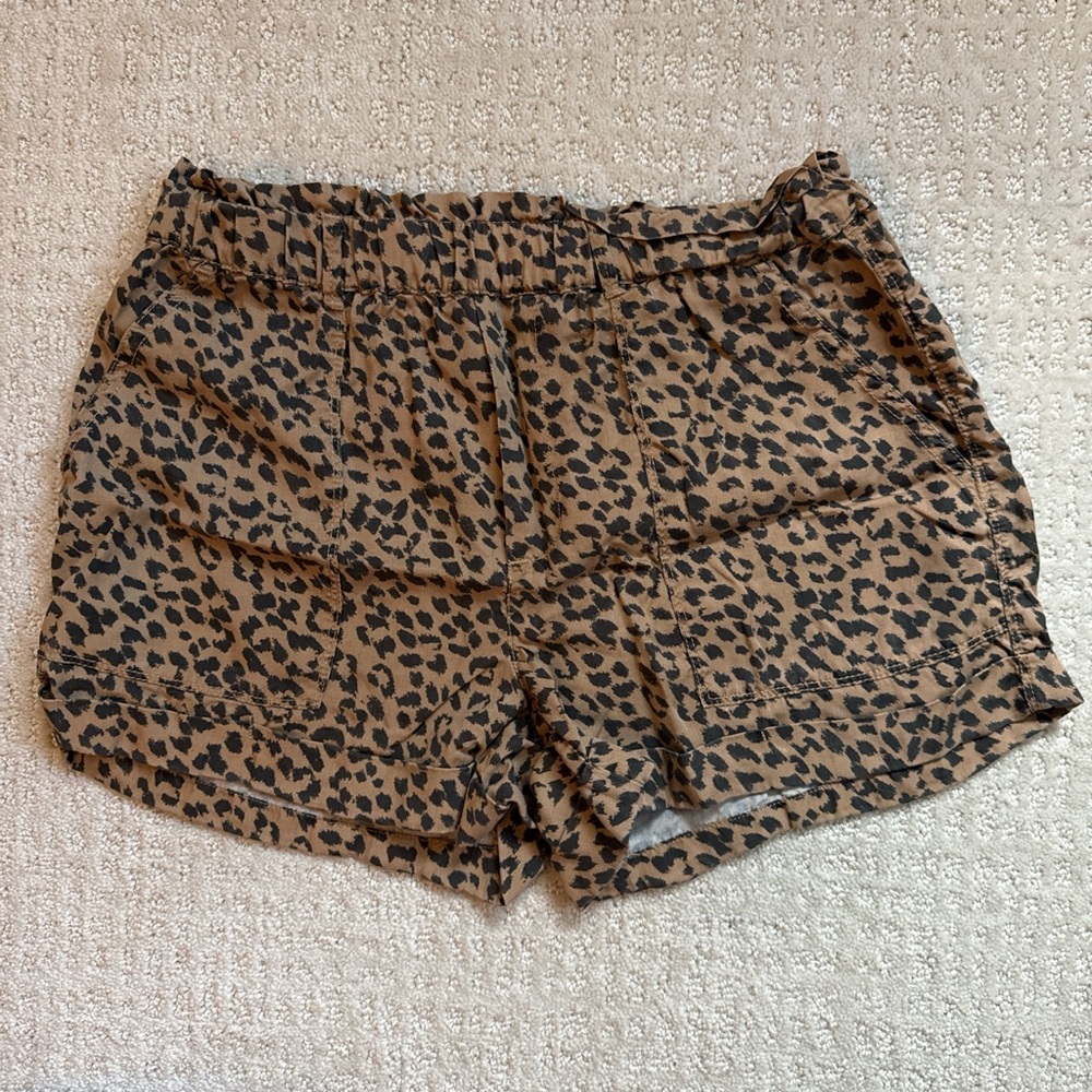 Aerie Brown Leopard Print High Waist Shorts